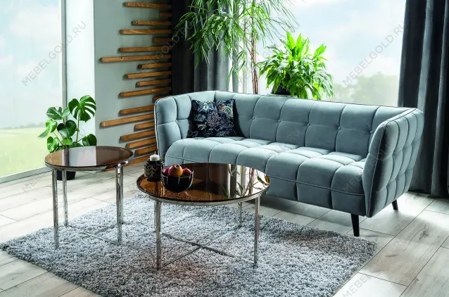 Стол журнальный Signal CRYSTAL A (дымчатый янтарь/серебряный) | изображение 2