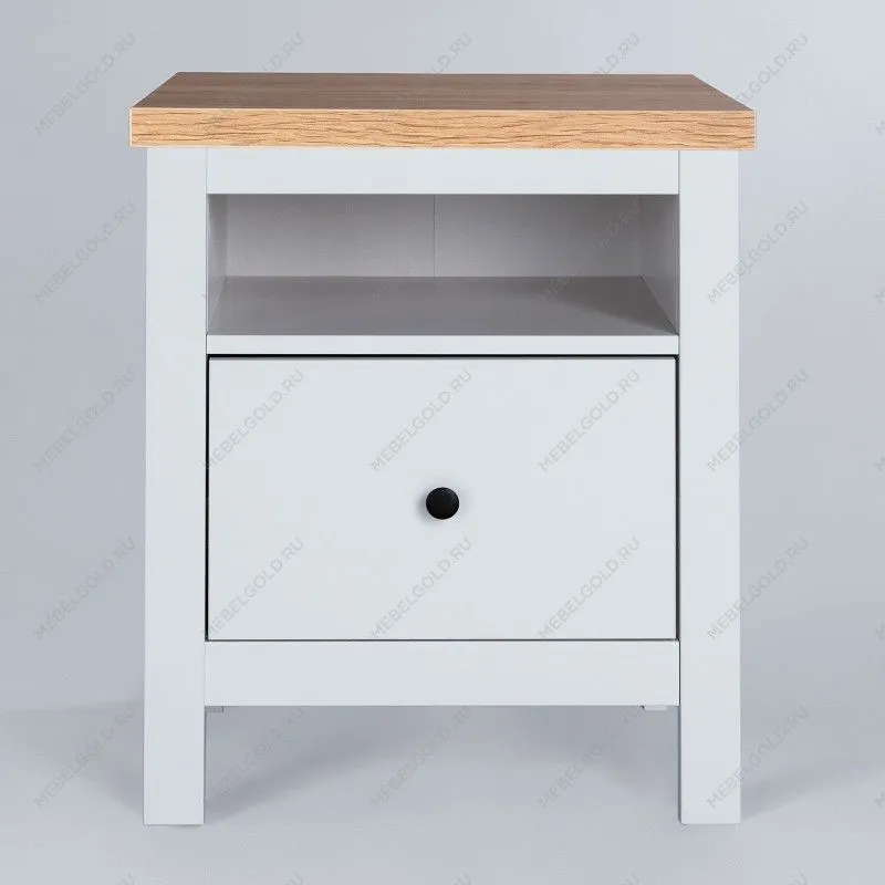 САГА тумба прикроватная белая/ясень | изображение 2