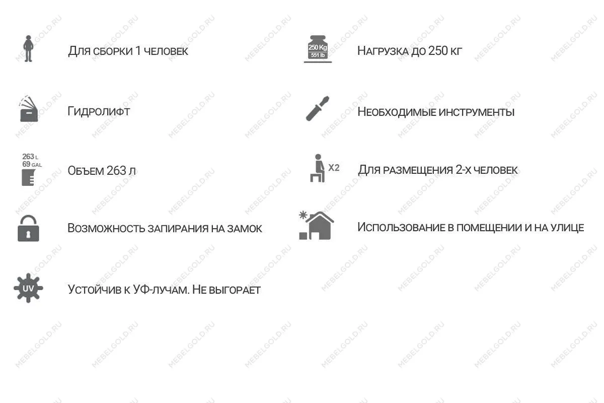 Сундук-лавочка Toomax, 270 л, антрацит | изображение 3