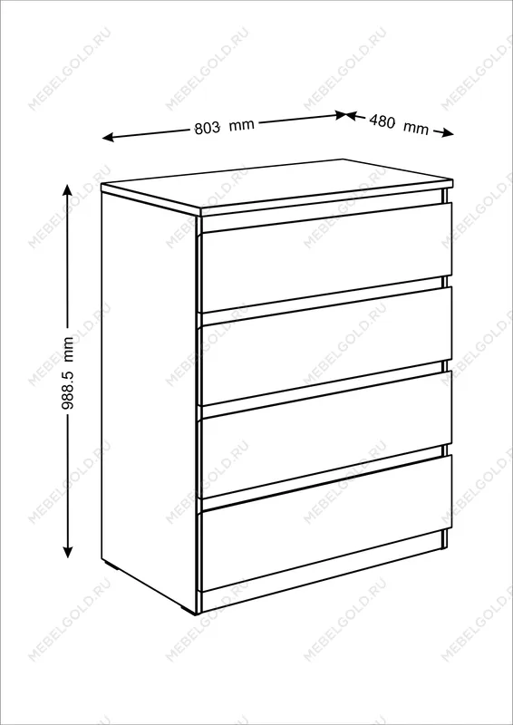 МАЛЬТА комод ИКЕА / IKEA 4 ящика 80х99 Дуб Венге | изображение 3