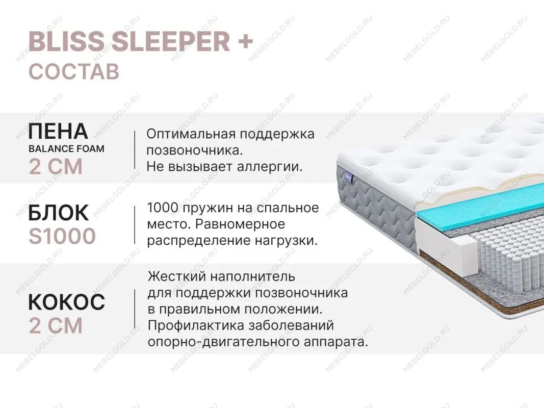 Матрас Bliss Sleeper + 140х200 | изображение 4