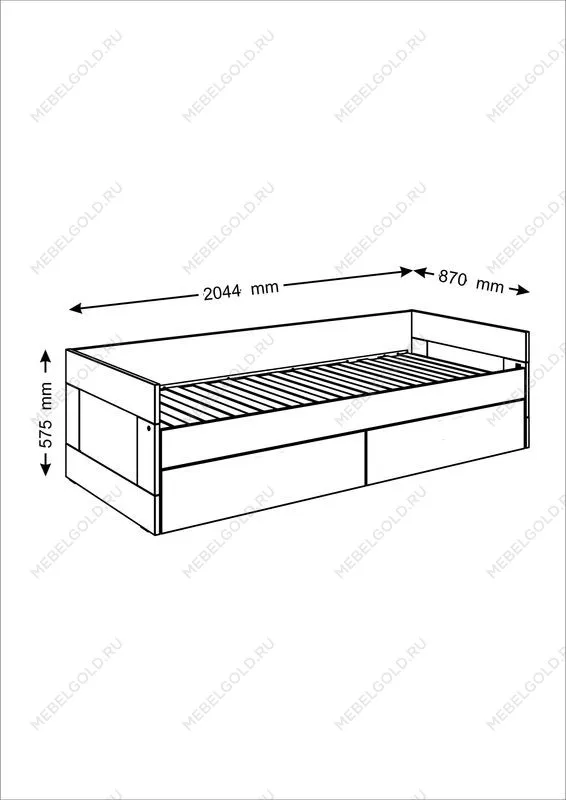 БРИМНЭС / СИРИУС Кровать двуспальная раздвижная ИКЕА / IKEA шириной 80(160) см, белый | изображение 3