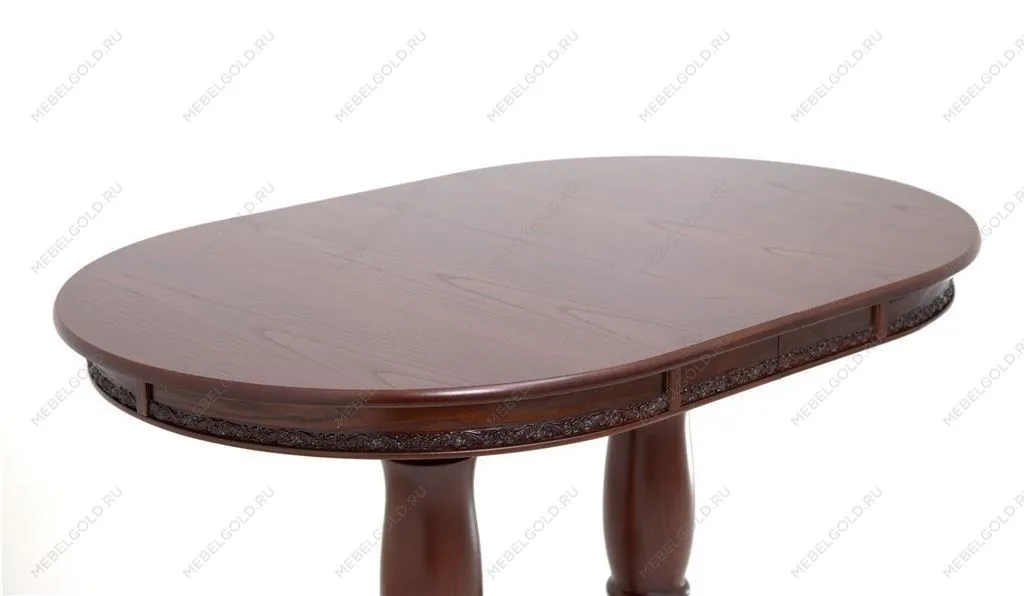 Стол Овал Милорд (80х120х160) Темный орех + патина черная. | изображение 2