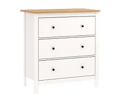 САГА комод 3 ящика белый/ясень
