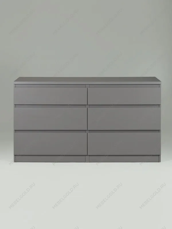 Комод Кастор, 6 ящиков, 129х40х71 см, серый | изображение 9