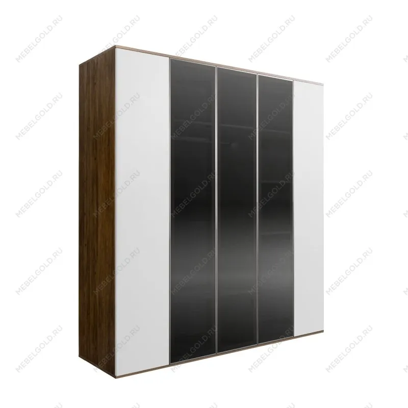 Шкаф 5-ти дв. Bogemia Woodline Air (Белый/Серебро) БМШ2/5(3)