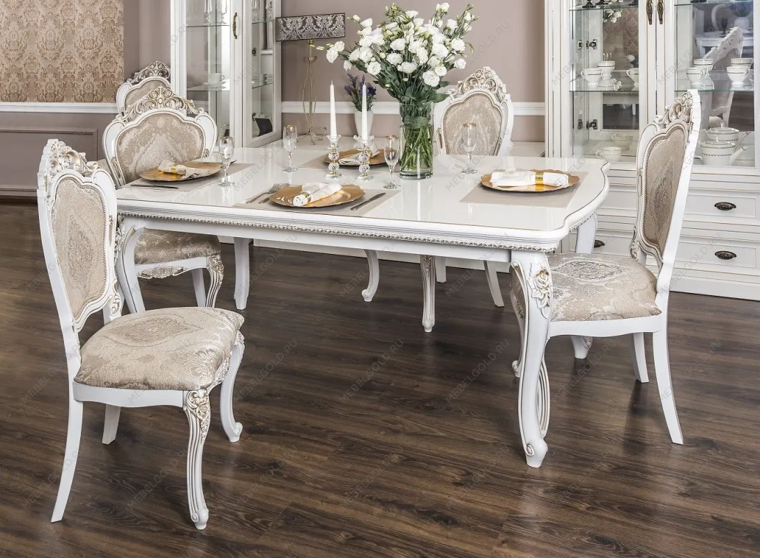 Стол Натали прямоугольный белый глянец | изображение 4