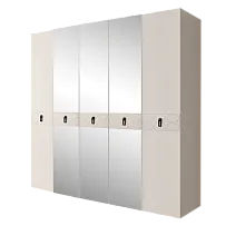 Шкаф 5-ти дв. с зеркалами Bogemia Farfalle (Слоновая кость/Черный) БМШ1/5(Fa)