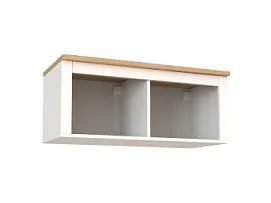 САГА полка навесная 2 секции белая/ясень