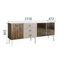 Комод 2.1м Bogemia Woodline Wood Fi (Шелк) (Novabuk/Хром) БМКМ-5[5][10]