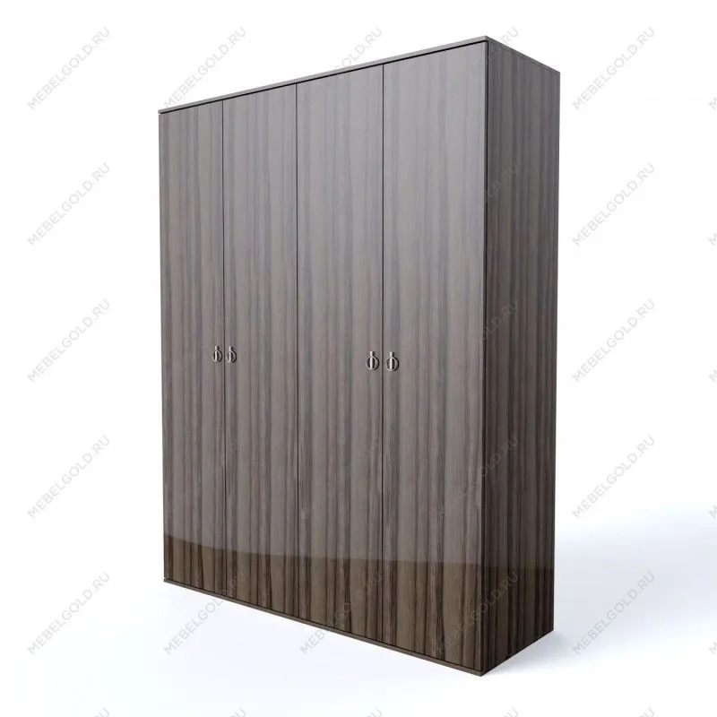 Шкаф 4-х дверный Римини (Орех империя/Серебро) РМШ2/4