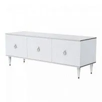 Тумба под телевизор (3 двери) Римини (Белый/Серебро) РМТ-2