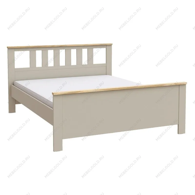 Кровать двуспальная Сага, 160х200 см, кашемир/ясень