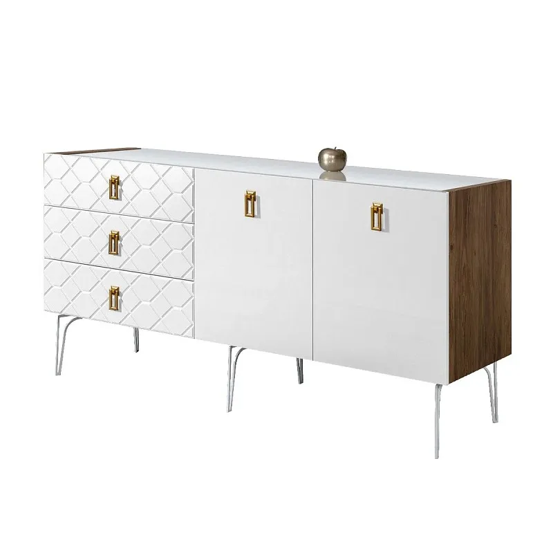 Комод 1.6м Bogemia Woodline Fa (Белый) (Lakobel/Золото) БМКМ-4