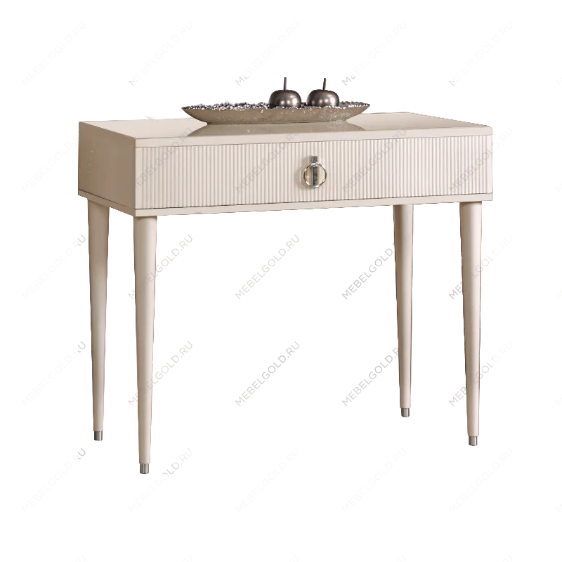 Стол туалетный узкий Римини СОЛО (Бежевый/Серебро) РМСТ-1(s)[9]