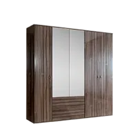 Шкаф 5-ти дверный с зеркалом, с ящиками Римини (Орех империя/Серебро) РМШ1/51