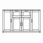 Тумба Сириус, 4 двери и 2 ящика, 156х41х95 см, белая | изображение 11