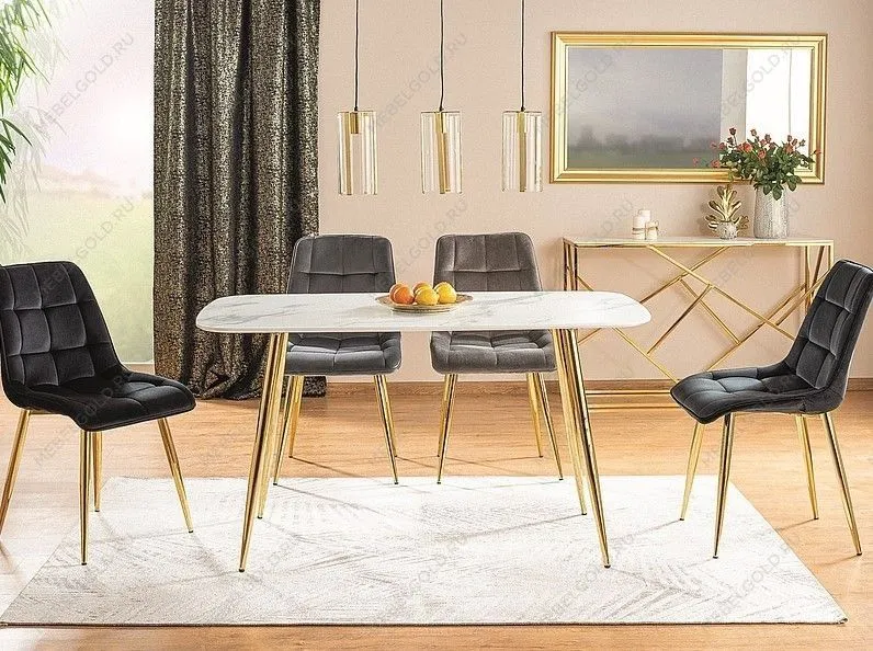 Стул кухонный Signal CHIC Velvet (зеленый/золотой) | изображение 2