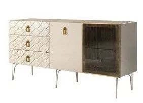 Комод 1.6м Bogemia Farfalle (Слоновая кость) (Novabuk/Золото) БМКМ-4(Fa)[5][10]