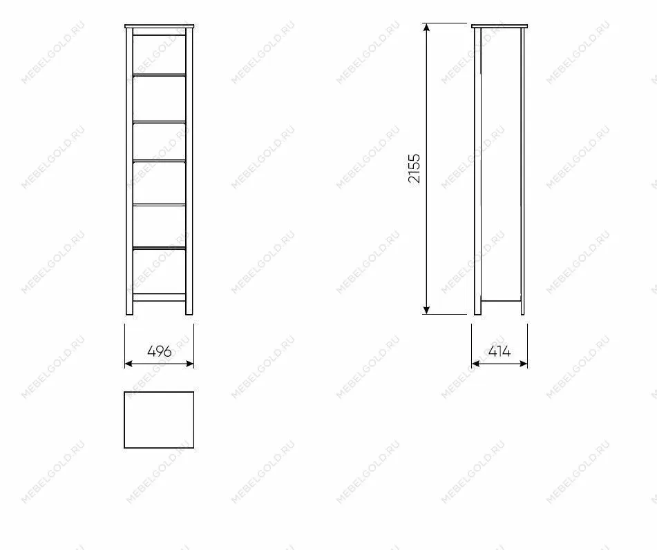 Стеллаж Сага, 50х42х215 см, темно-бирюзовый/ясень | изображение 7