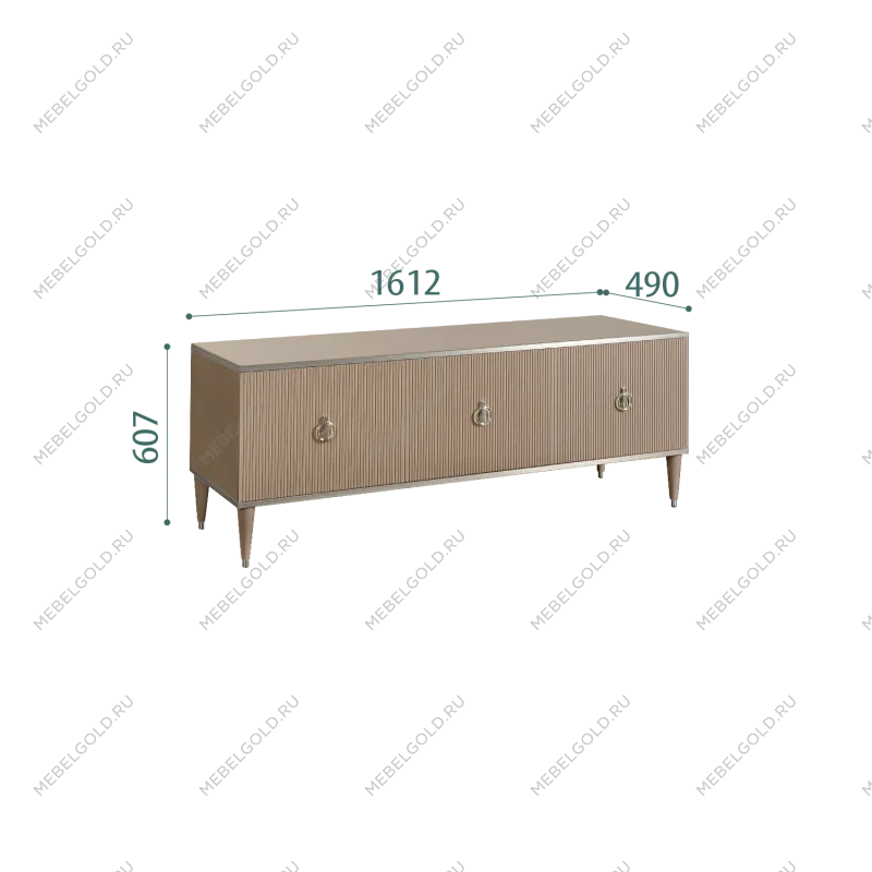 Тумба под телевизор (3 двери) Римини СОЛО (Мокка/Серебро) РМТ-2(s)