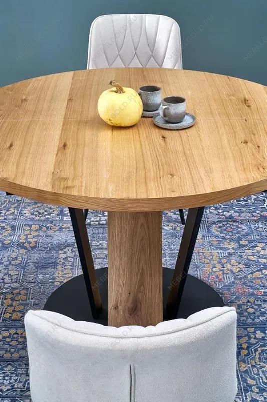 Стол обеденный Halmar FANIS OKRAGLY 120 (натуральный/черный) | изображение 10