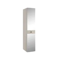 Шкаф 1-но дверный с зеркалом Римини СОЛО (Слоновая кость/Серебро) РМШ1/1(s)