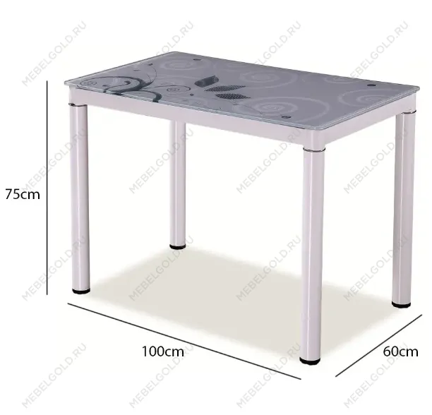 Стол обеденный Signal DAMAR 100 (белый) | изображение 3