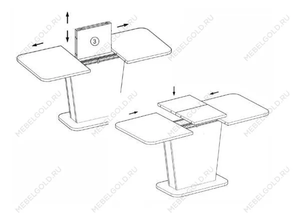 Стол обеденный Signal NEVIO раскладной (дуб артизан/черный) | изображение 3