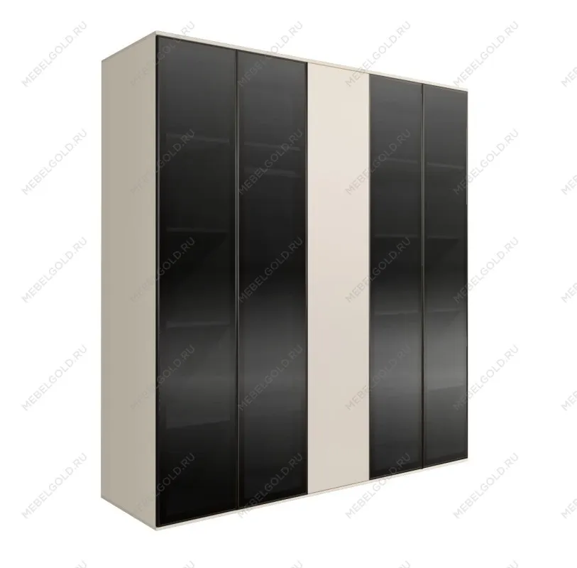 Шкаф 5-ти дв. Bogemia Air (Слоновая кость/Черный) БМШ2/5(4)