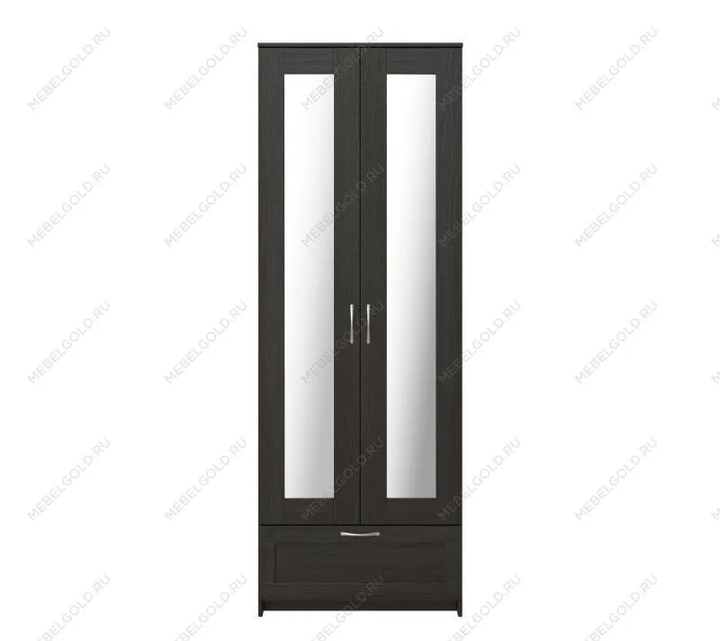 БРИМНЭС / СИРИУС Шкаф двухдверный ИКЕА / IKEA с одним выдвижным ящикам и двумя зеркалами, Дуб Венге | изображение 1