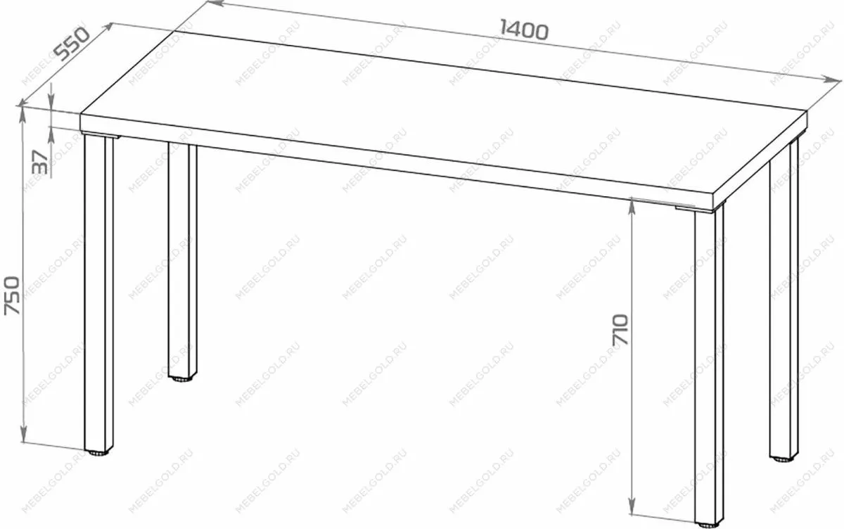 Стол письменный Ингар, 140х75х55 см, черный, столешница дуб беленый | изображение 4