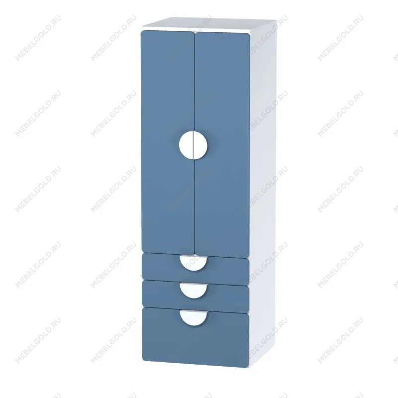 ПИКСИ шкаф распашной с 2 дверьми, 3 ящиками и полкой 60x57x183, озорной василек