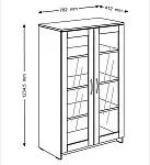 Тумба Сириус, 2 двери со стеклом, 78х41х124 см, дуб сонома | изображение 11