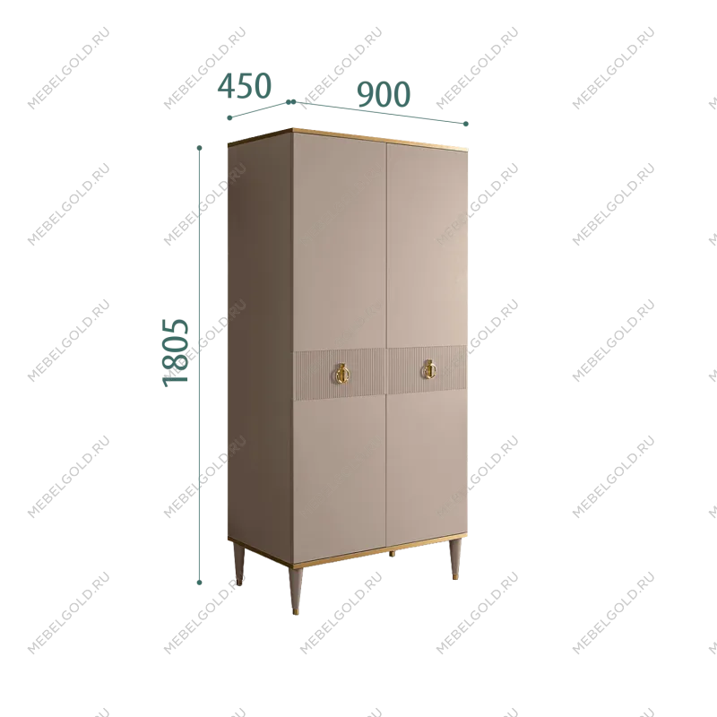 Шкаф-пенал Римини СОЛО (Мокка/Золото) РМП-2(s)