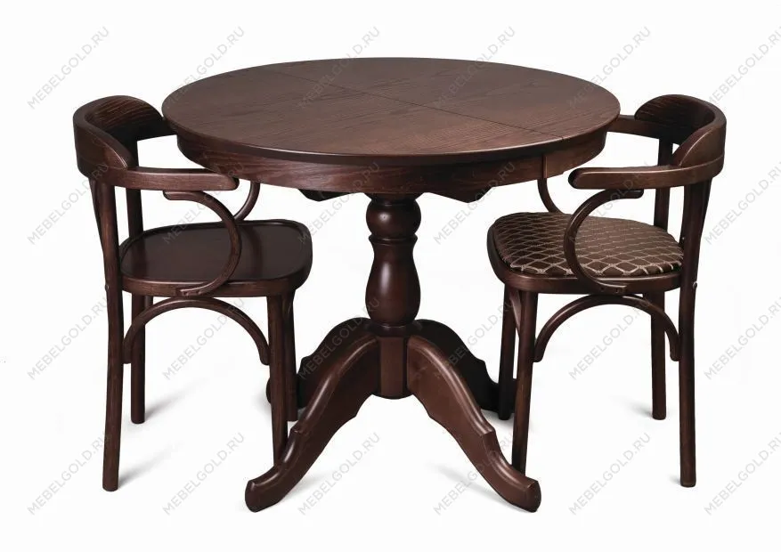 Стол обеденный Круглый-0090 (темный тон) | изображение 2