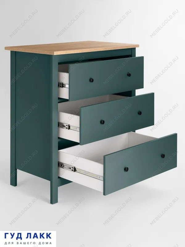 Комод Сага, 92х51х100 см, темно-бирюзовый/ясень | изображение 8