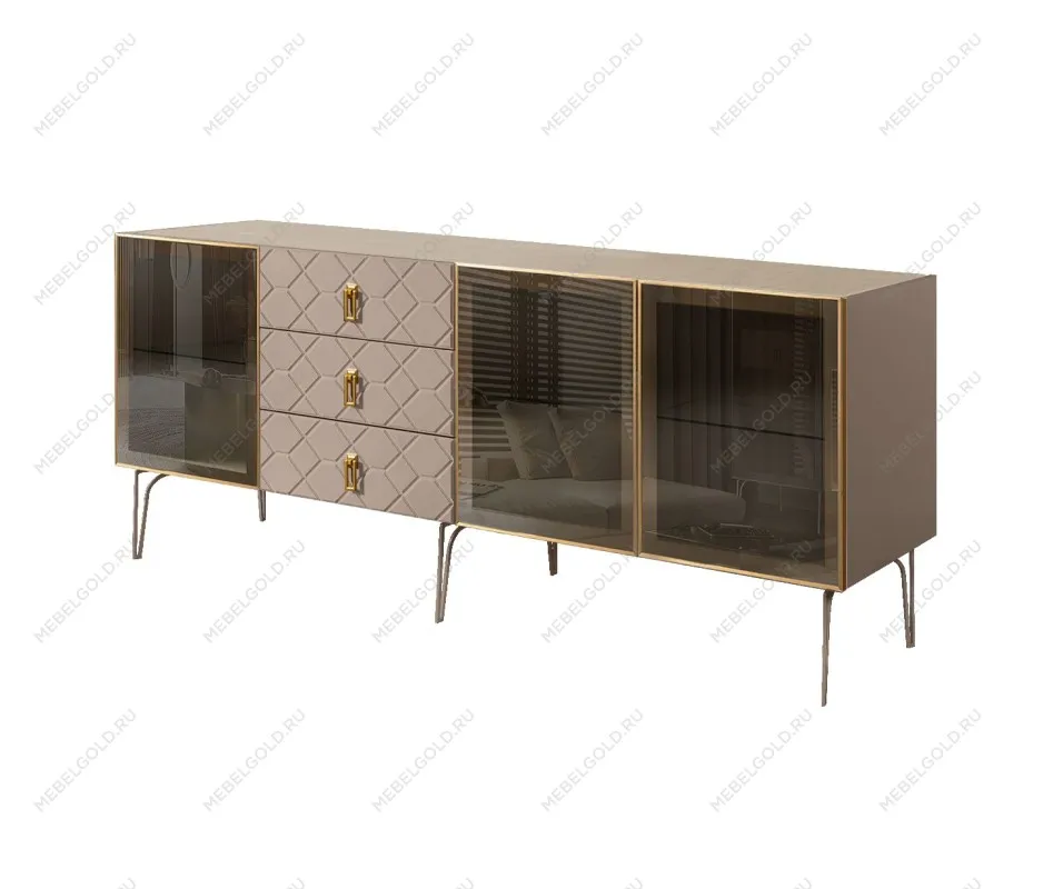 Комод 2.1м Bogemia Farfalle (Мокка) (Novabuk/Золото) БМКМ-5(Fa)[5]