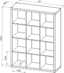КАЛЛАКС / ФОРА Стеллаж ИКЕА / IKEA 12, широкий стеллаж с открытыми ячейками, тамбурат, дуб беленый | изображение 3