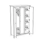 Шкаф распашной Сага, 3 двери, 132х64х215 см, белый/ясень | изображение 11