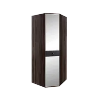 Шкаф угловой с зеркалом Римини СОЛО (Орех империя/Серебро) РМШУ1/1(s)