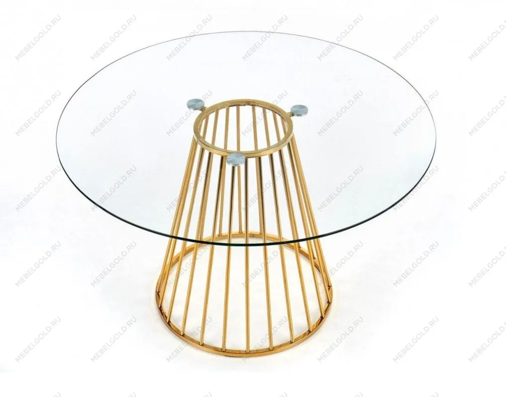 Стол обеденный Halmar LIVERPOOL (прозрачный/золотой)