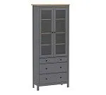 САГА шкаф с витриной 90 серый/ясень | изображение 3