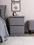 Тумба прикроватная Варма, 2 ящика, 40х55х40 см, эмаль серая | изображение 1