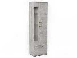 Пенал Д-3п со стеклом правый, Денвер (600*377*2020) Риббек серый, 31306