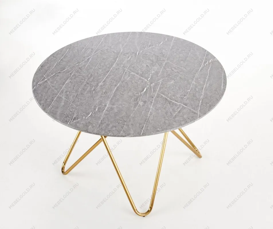Стол обеденный Halmar BONELLO (серый мрамор/золотой) | изображение 1