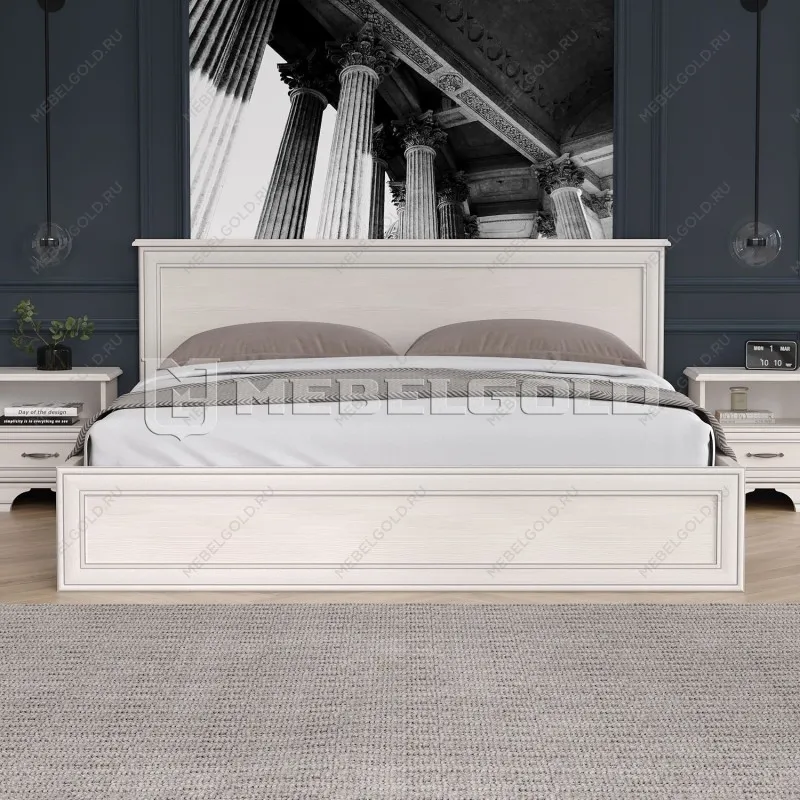 Кровать Тиффани 180 с подъемным механизмом вудлайн кремовый | изображение 1