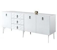 Комод 2.1м Bogemia Farfalle (Белый) (Lakobel/Хром) БМКМ-5(Fa)