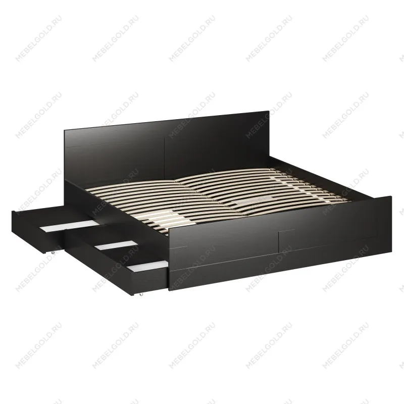 Ящик выкатной для кроватей СИРИУС, 60х60х20 см, черно-коричневый, дуб венге | изображение 12