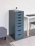 Комод Ингар, 8 ящиков, 36x102x53 см, серо-бирюзовый | изображение 1